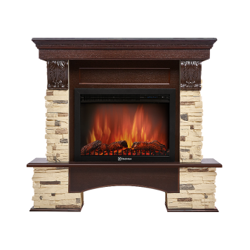Портал Firelight Pietra 25U (угловой) камень сланец натуральный, шпон темный дуб