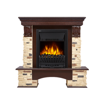 Портал Firelight Pietra Classic U (угловой) камень сланец натуральный, шпон темный дуб