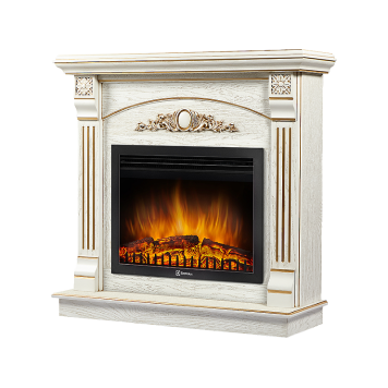 Портал Firelight Barocco 25 шпон белый дуб с золотой патиной-1