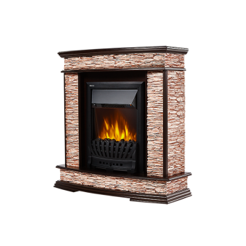 Портал Firelight Scala Classic камень сланец скалистый бурый, шпон тёмный дуб-1