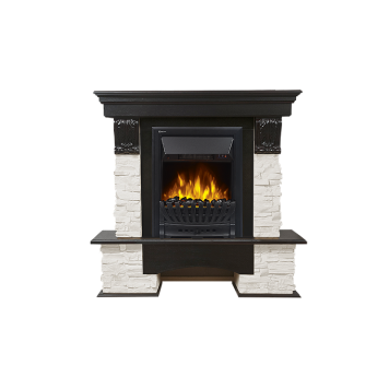 Портал Firelight Pietra Classic камень белый, шпон венге