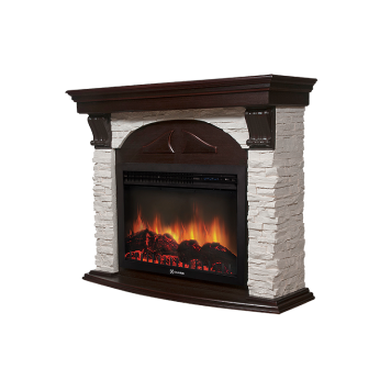 Портал Firelight Torre 30S камень белый, шпон темный дуб-1