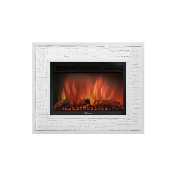 Портал Firelight Loft 30 камень белый, белая эмаль