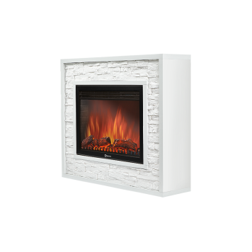 Портал Firelight Loft 30 камень белый, белая эмаль-1