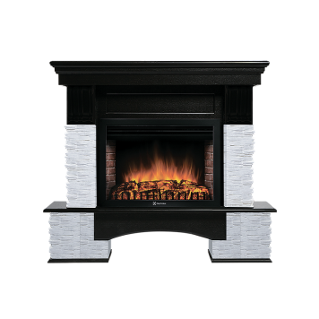 Портал Firelight Pietra Nuovo 30 камень сланец белый, шпон темный дуб