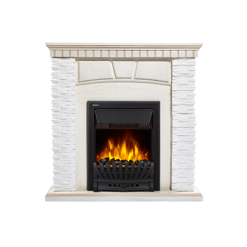 Портал Firelight Porto Classic камень белый, шпон беленый дуб