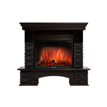 Портал Firelight Pietra Nuovo 25 камень сланец чёрный, шпон венге