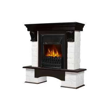 Портал Firelight Forte Classic камень белый, шпон темный дуб-1