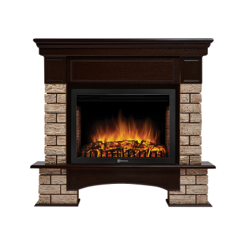 Портал Firelight Forte Wood 25 камень коричневый, шпон темный дуб