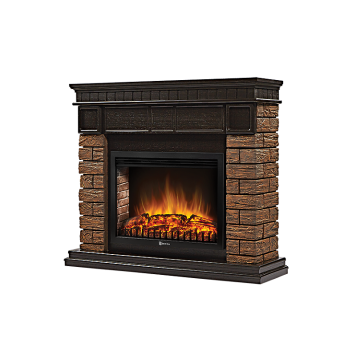 Портал Firelight Bricks Wood 30 камень темный, шпон венге-1