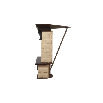 Портал Firelight Forte 25U (угловой) камень бежевый, шпон темный дуб-2