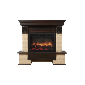 Портал Firelight Forte 25U (угловой) камень бежевый, шпон темный дуб