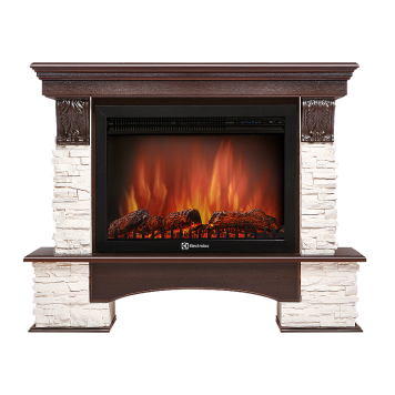 Портал Firelight Pietra 30S камень белый, шпон темный дуб