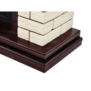 Портал Firelight Bricks 25 камень бежевый, шпон темный дуб-5