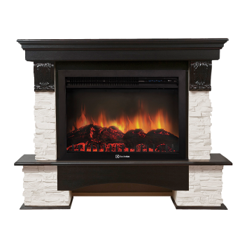 Портал Firelight Pietra 25S камень белый, шпон венге