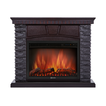 Портал Firelight Porto 30U (угловой) камень черный, шпон венге