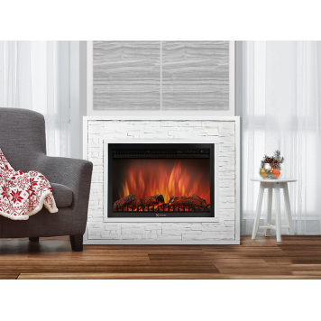 Портал Firelight Loft 30 камень белый, белая эмаль-2