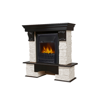 Портал Firelight Pietra Classic камень сланец натуральный, шпон темный дуб-3