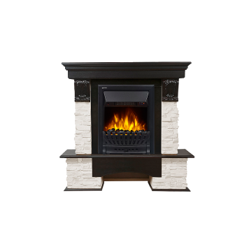 Портал Firelight Pietra Classic камень сланец натуральный, шпон темный дуб-2