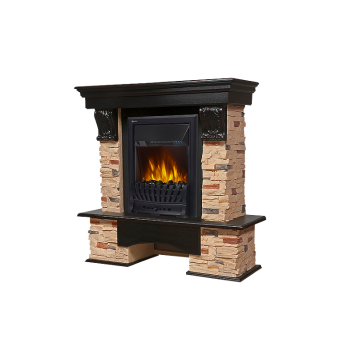Портал Firelight Pietra Classic камень сланец натуральный, шпон темный дуб-1