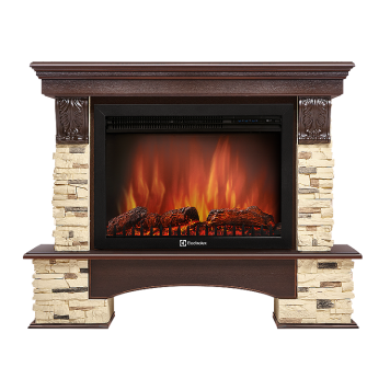 Портал Firelight Pietra 30S камень сланец натуральный, шпон темный дуб