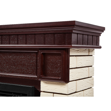 Портал Firelight Bricks 30 камень бежевый, шпон темный дуб-3