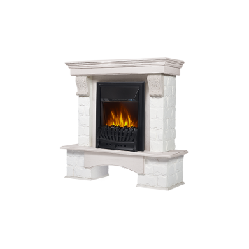 Портал Firelight Forte Classic камень белый, шпон беленый дуб-1