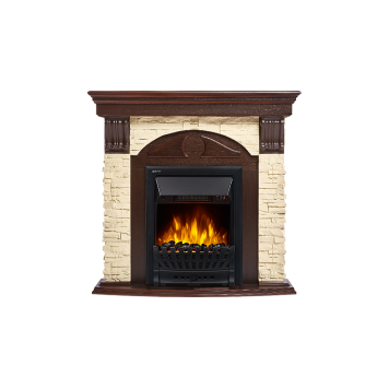 Портал Firelight Torre Classic камень слоновая кость, шпон темный дуб