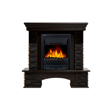 Портал Firelight Pietra Nuovo Classic камень сланец чёрный, шпон венге