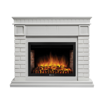 Портал Firelight Bricks 30U (угловой) камень белый, белая эмаль