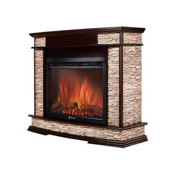 Портал Firelight Scala 25 камень сланец скалистый бурый, шпон тёмный дуб-1