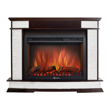 Портал Firelight Scala 30 камень сланец скалистый белый, шпон тёмный дуб