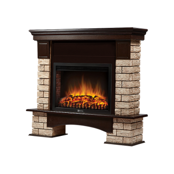 Портал Firelight Forte Wood 25 камень коричневый, шпон темный дуб-1