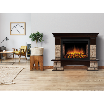 Портал Firelight Forte Wood 30 камень коричневый, шпон темный дуб-4