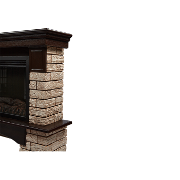 Портал Firelight Forte Wood 30 камень коричневый, шпон темный дуб-2