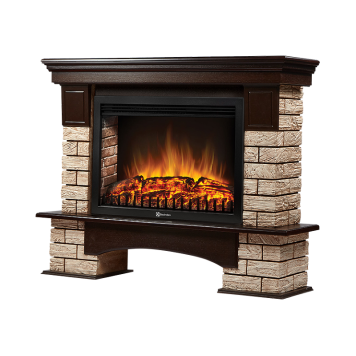 Портал Firelight Forte Wood 30 камень коричневый, шпон темный дуб-1