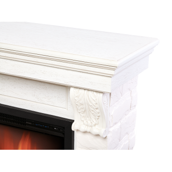 Портал Firelight Forte 25S камень белый, шпон белёный дуб-2