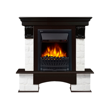 Портал Firelight Forte Classic камень белый, шпон венге