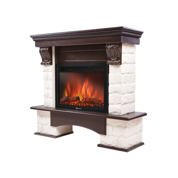Портал Firelight Forte 25S камень белый, шпон темный дуб-1