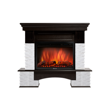 Портал Firelight Pietra Nuovo 25 камень сланец белый, шпон темный дуб