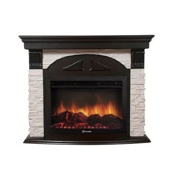 Портал Firelight Torre 25S камень белый, шпон венге