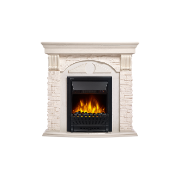 Портал Firelight Torre Classic камень белый, шпон беленый дуб