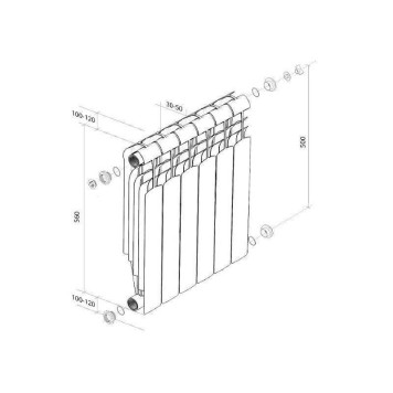 Радиатор Royal Thermo Vittoria Super 500 - 8 секц.-3