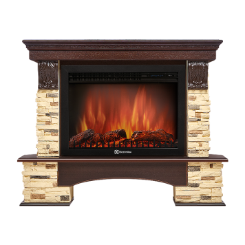 Портал Firelight Pietra 30U (угловой) камень сланец натуральный, шпон темный дуб