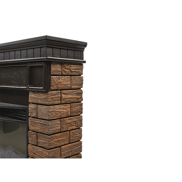 Портал Firelight Bricks Wood 25 камень темный, шпон венге-3