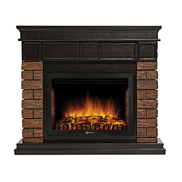 Портал Firelight Bricks Wood 25 камень темный, шпон венге