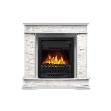 Портал Firelight Scala Classic камень сланец скалистый белый, шпон белый дуб