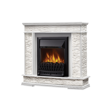 Портал Firelight Scala Classic камень сланец скалистый белый, шпон белый дуб-1
