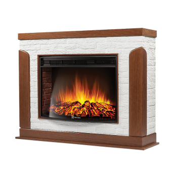 Портал Firelight Prestigio 30 камень белый, шпон дуб-1