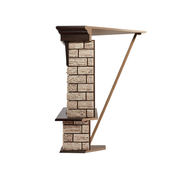 Портал Firelight Forte Wood 30U (угловой) камень коричневый, шпон темный дуб-2